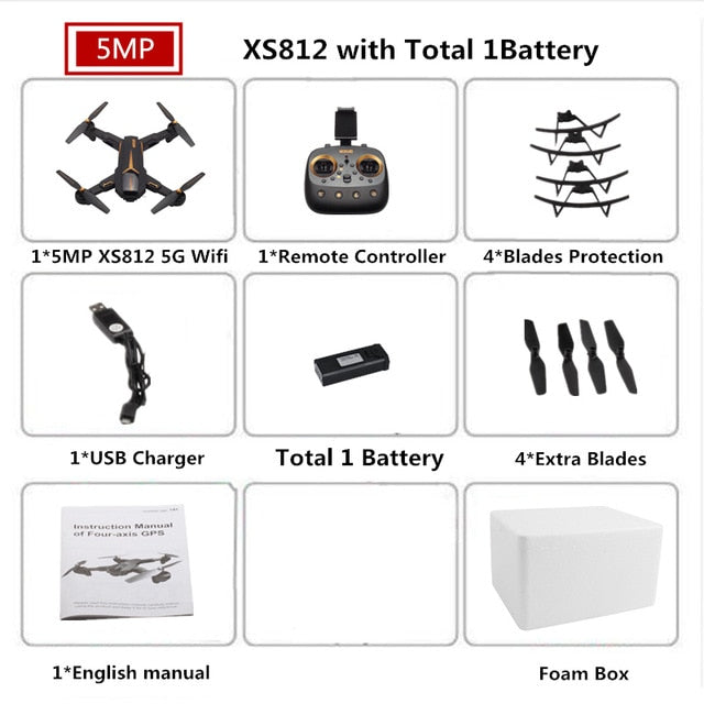 VISUO XS812 GPS Drone with Camera 5MP